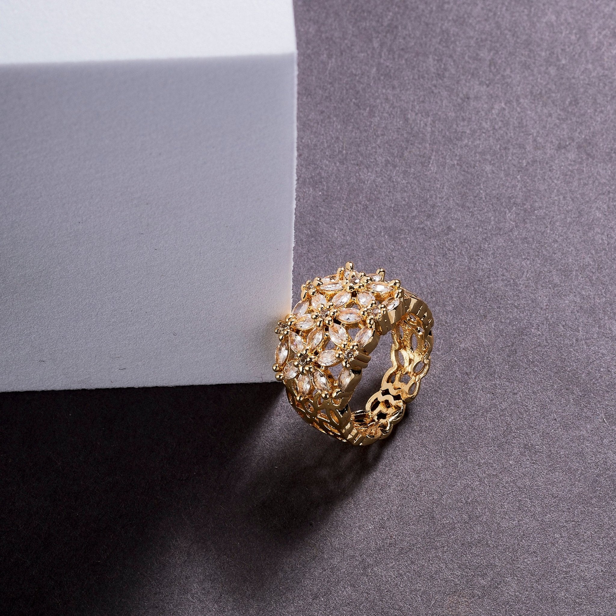Radiant Bloom Gold Plated Ring