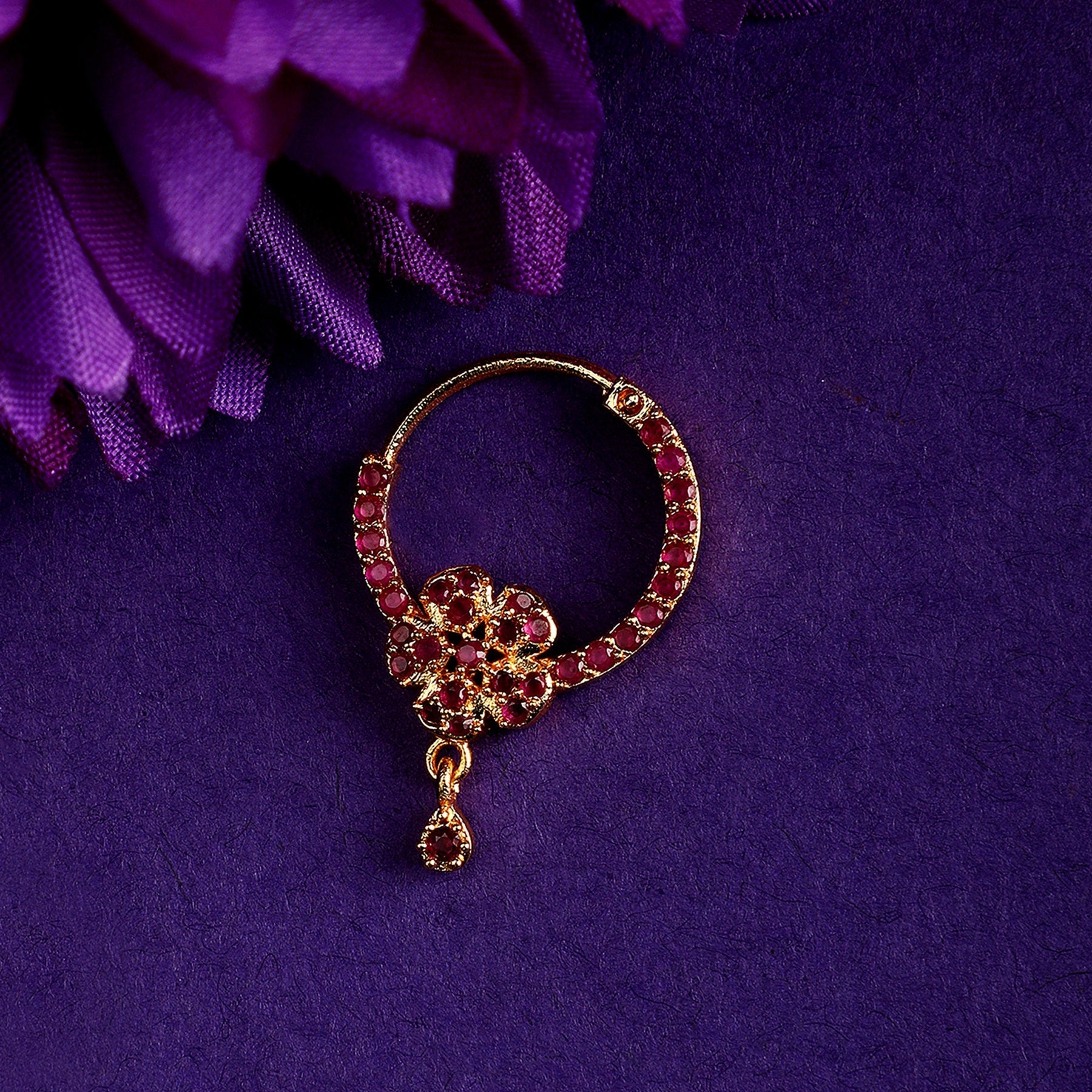 Red CZ Nose Pin
