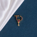 Red-Green-White CZ Nose Pin