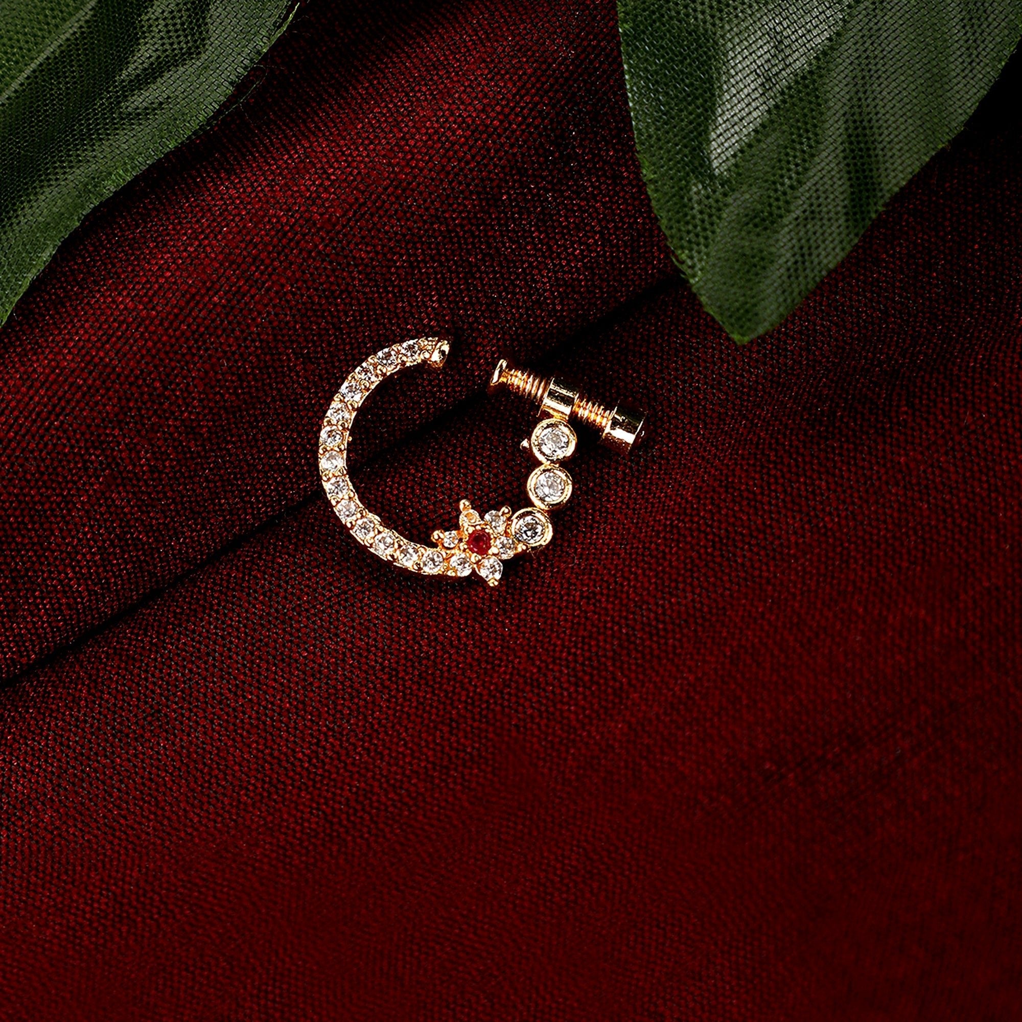 Red-White Gold Nose Pin