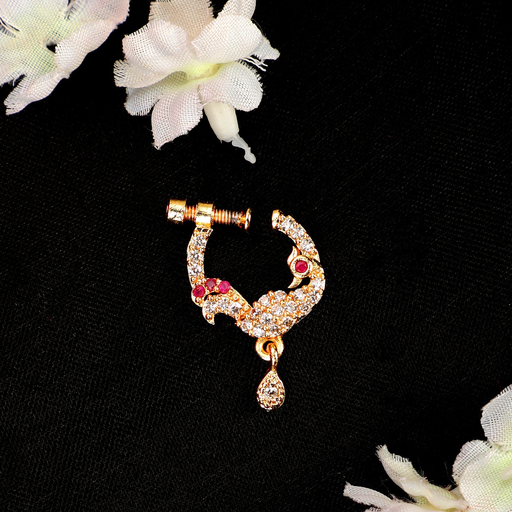 Red-White Gold Nose Pin