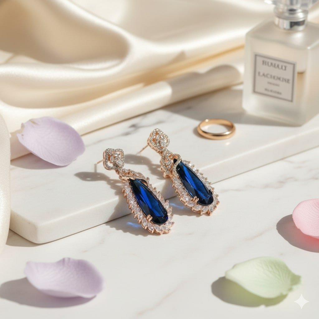 Regal Azure Glimmer Earrings