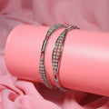 Rhodium Plated CZ Diamond Studded Bangles (Pack of 2)