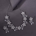 Rhodium Plated Floral Necklace Set
