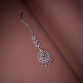 Rhodium Plated Ornate Bloom Traditional Maang Tikka