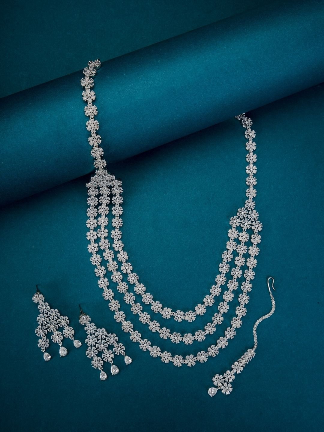 Rhodium White Pearl Delight Necklace