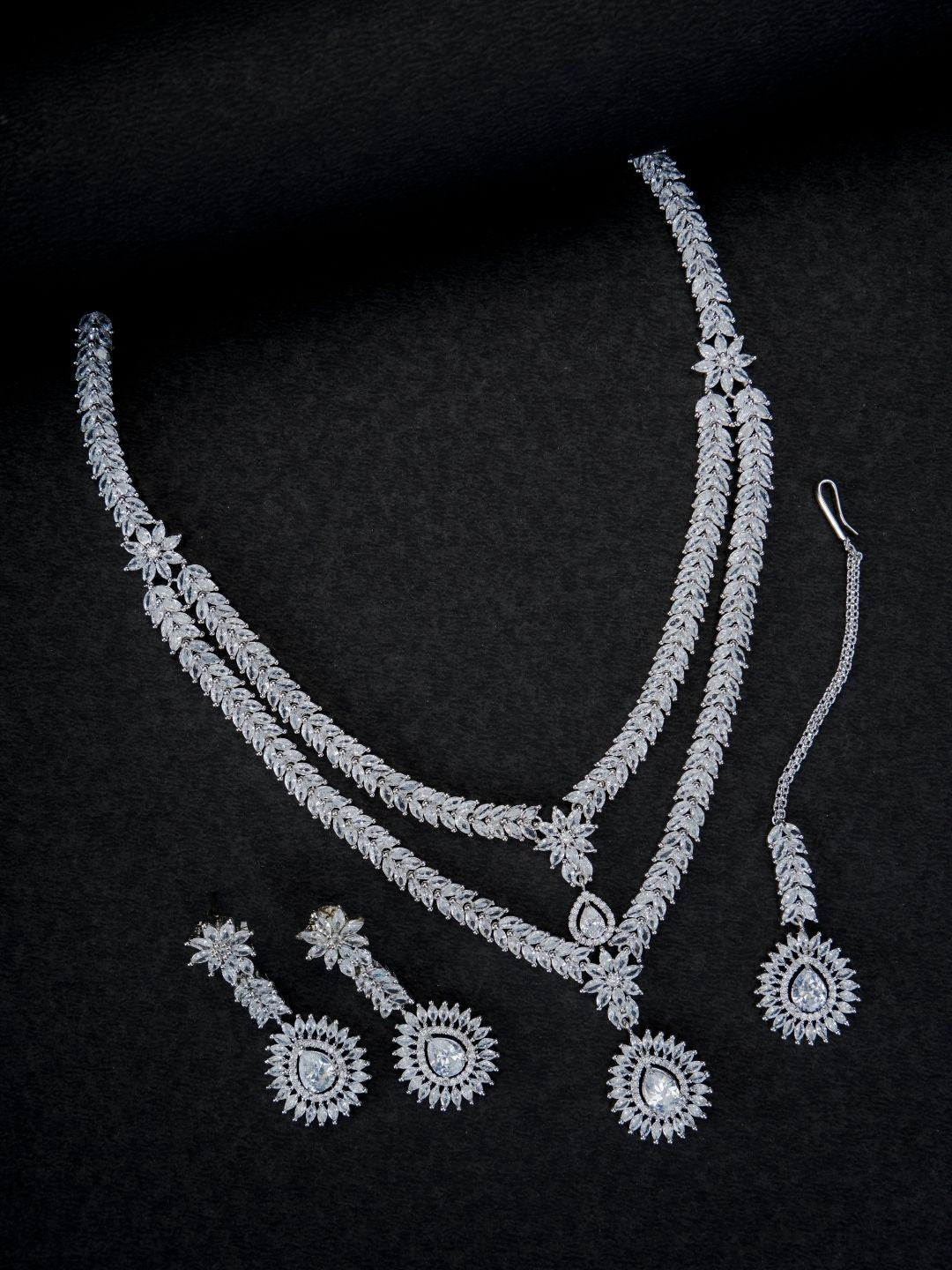 Rhodium White Pearl Necklace
