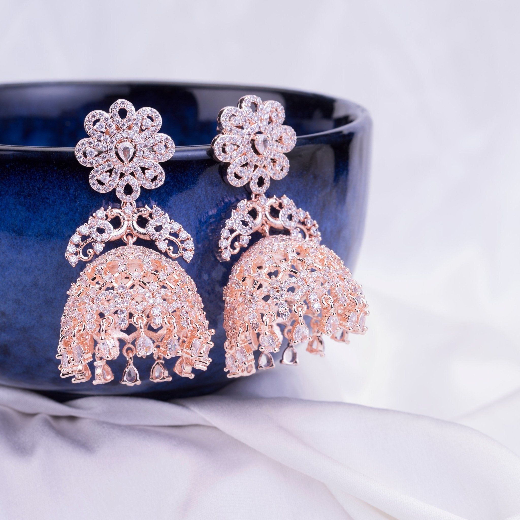 Rose Flower Jhumka