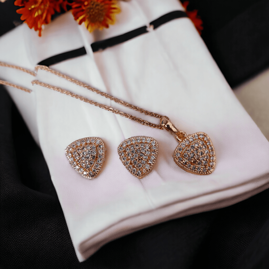 Opal Touch - Rose Gold Locket Set with Intricate Pattern - Locket Set