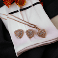 Opal Touch - Rose Gold Locket Set with Intricate Pattern - Locket Set