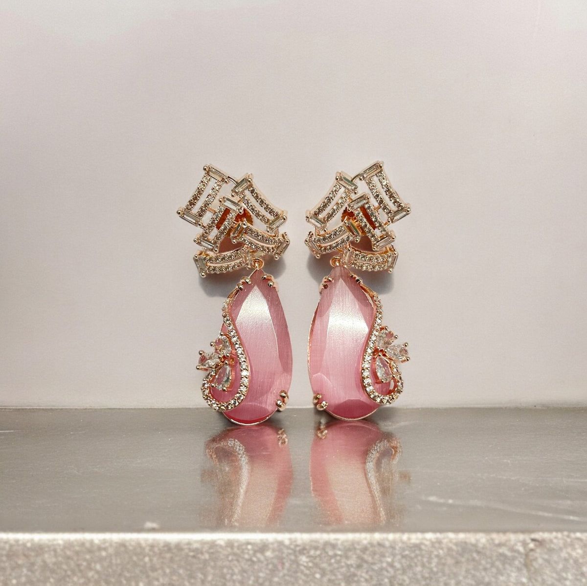 Roseate Tear Glamour Earrings