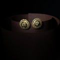 Gold Plated American Diamond Halo Stud Earrings