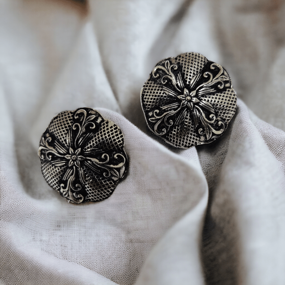 Round Oxidized Jhumka