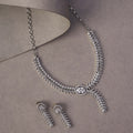 Royal Radiance CZ Rhodium Plated Necklace Set