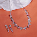 Royale Bloom Rhodium Plated Necklace Set