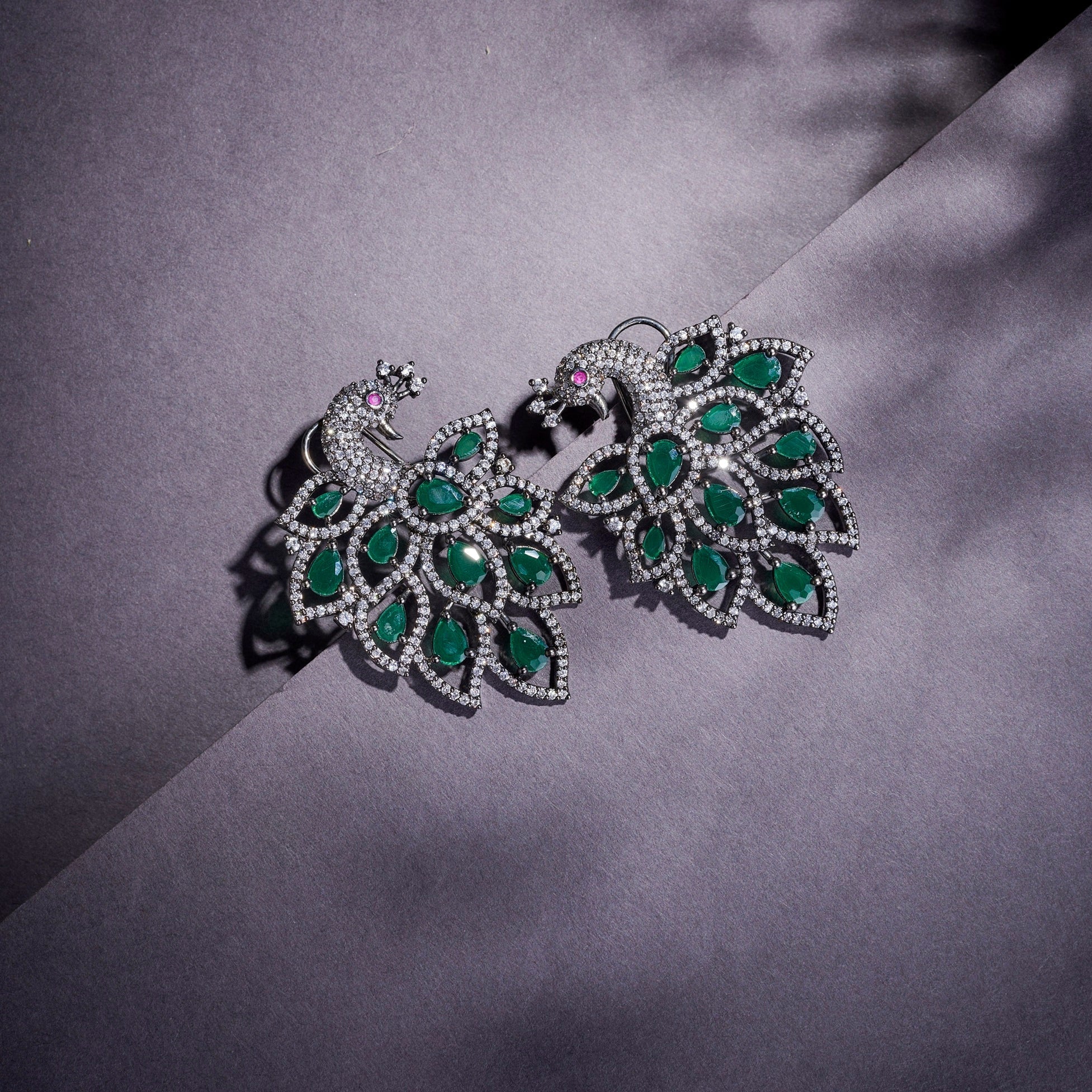 Serene Jade Peackock Earrings