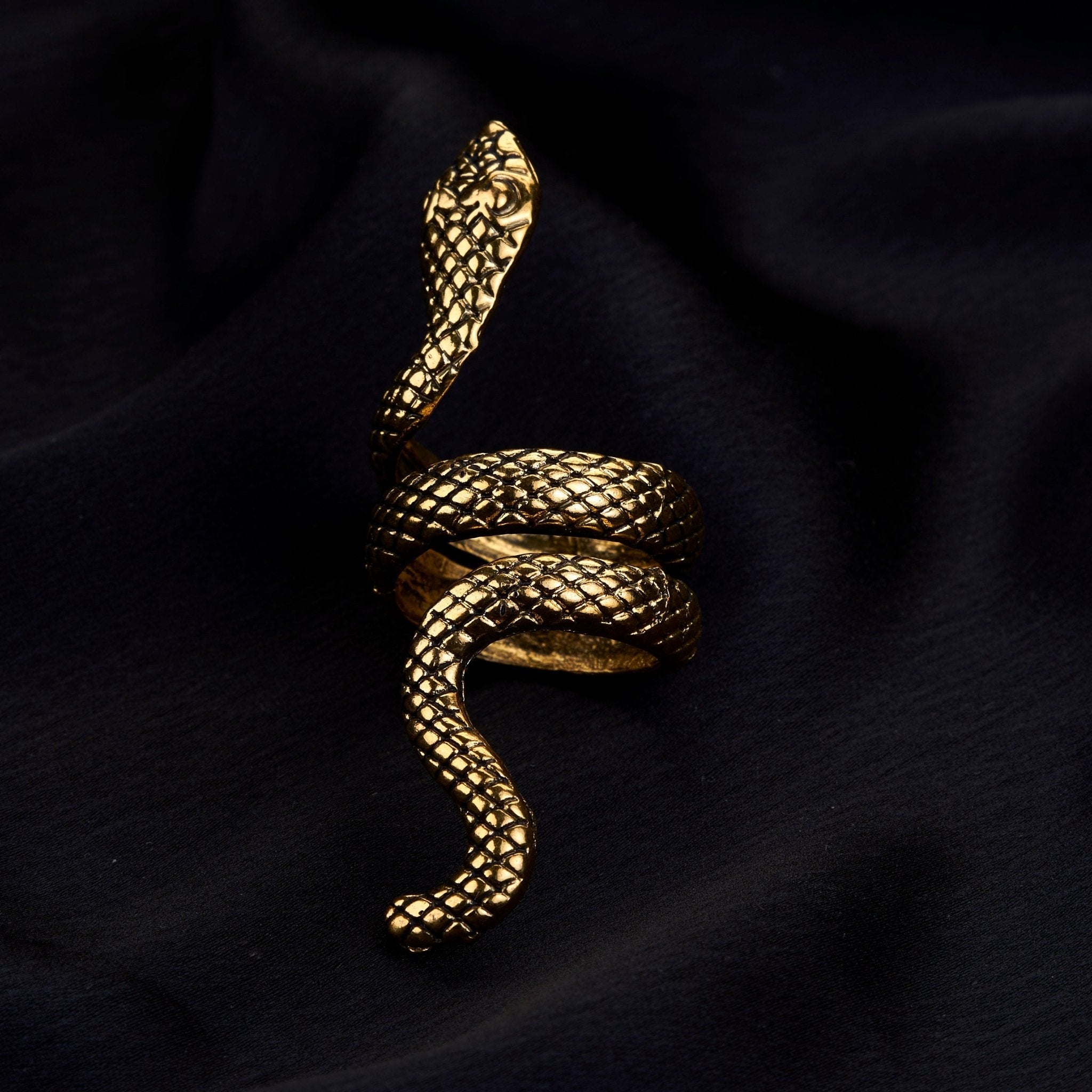 Serpent Gold Plated Twisted Ring