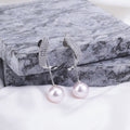 Rhodium Plated Curved Wave Pearl Drop Earrings