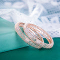 Shimmering American Diamond Rose Gold Bangles (Pack of 2)