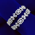 Shimmering White Rhodium Bangles  (Pack of 2)