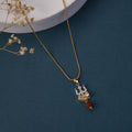 Locket Set - Shiv Sambhu Gold Plated Locket Set - Opal Touch