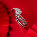 Rhodium Plated Cubic Zirconia Bangle Bracelet
