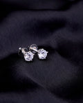 Single White Stud Screw Earrings