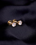 Single White Stud Screw Earrings