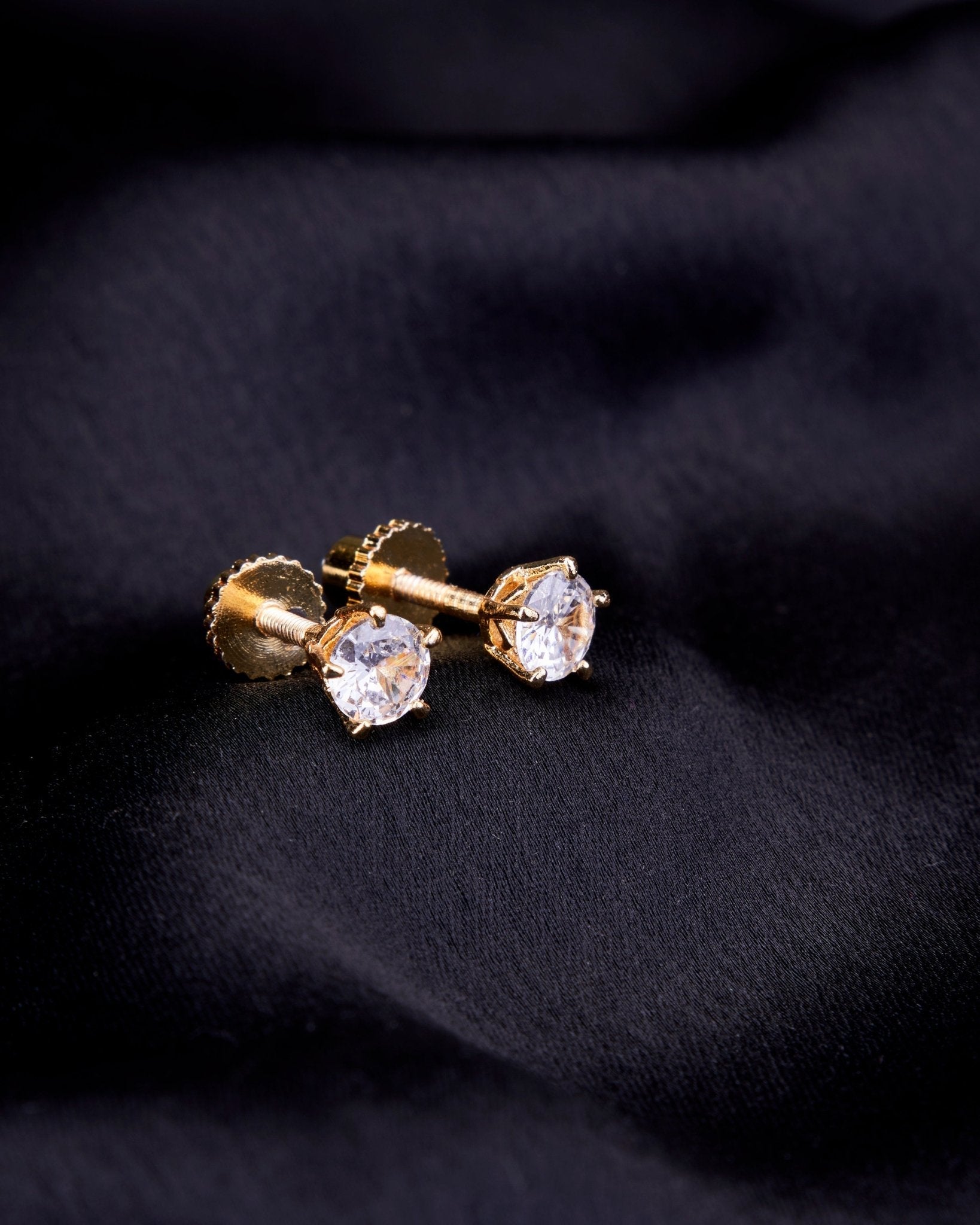 Single White Stud Screw Earrings