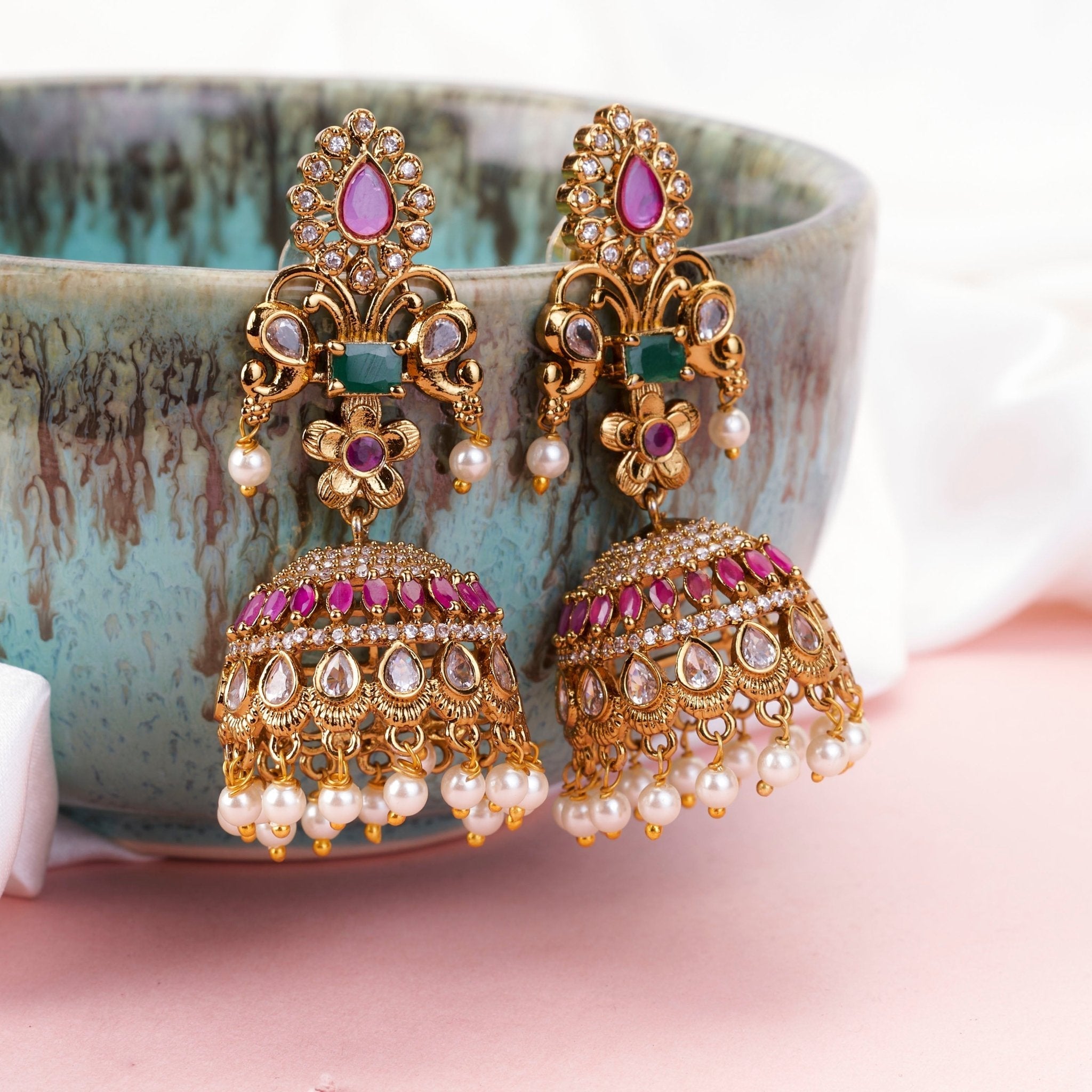 Sitara Matte Black Plated Jhumka