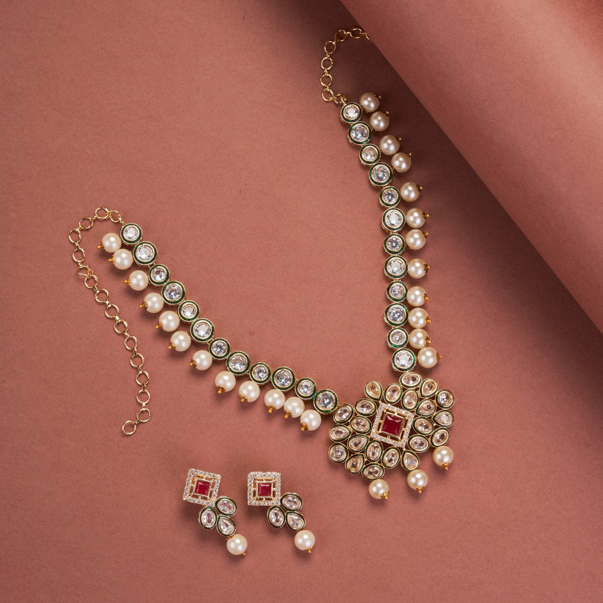 Sitara Mukta Gold Plated Necklace Set