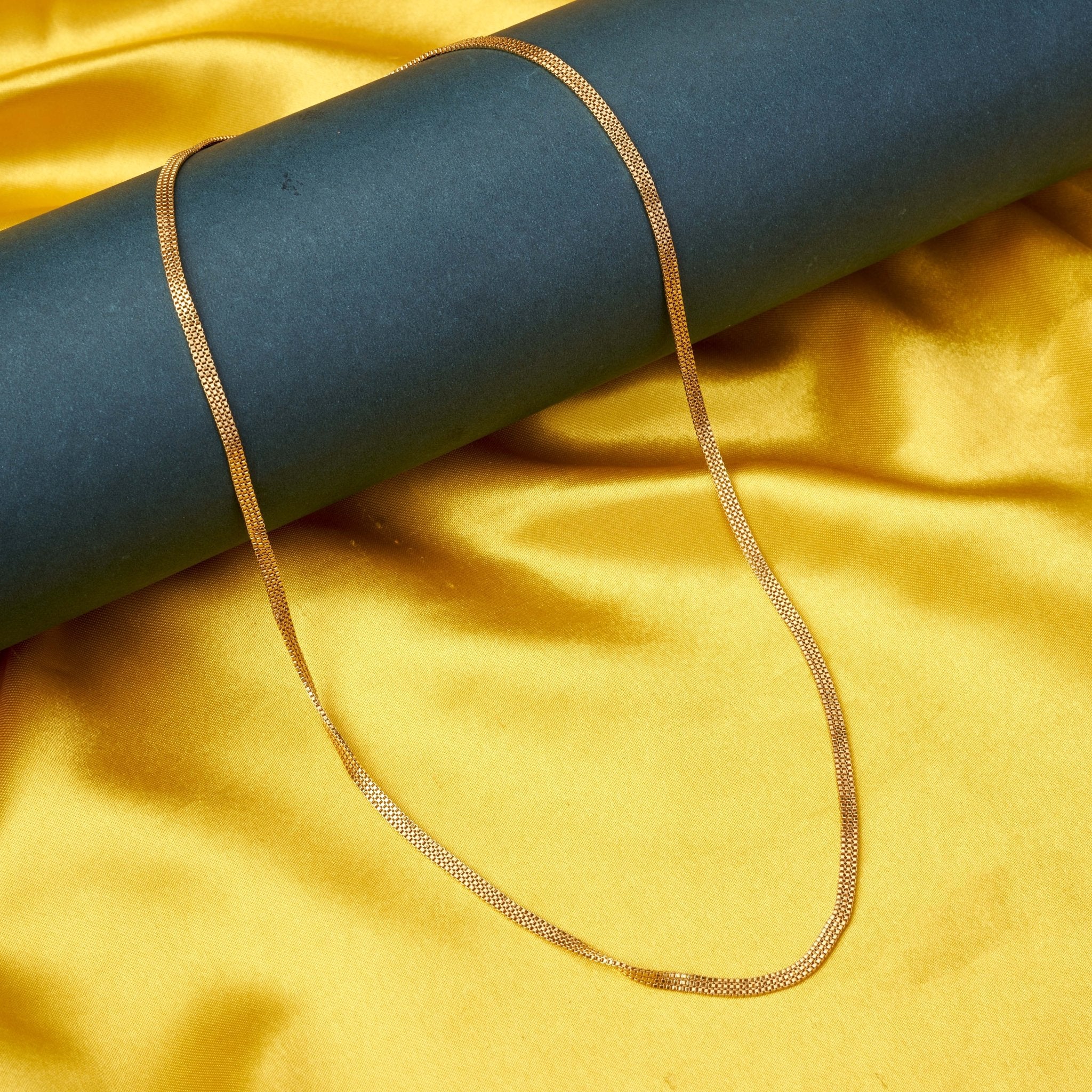 Sleek Gold Plated Flat Chain