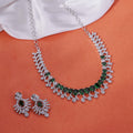 Sparkling Elegance Zirconia Rhodium Plated Necklace Set