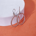 Sparkling Rhinestone Hoop Rhodium Plated Small Earrings