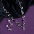 Rhodium Plated Floral Vine Stone Necklace Set