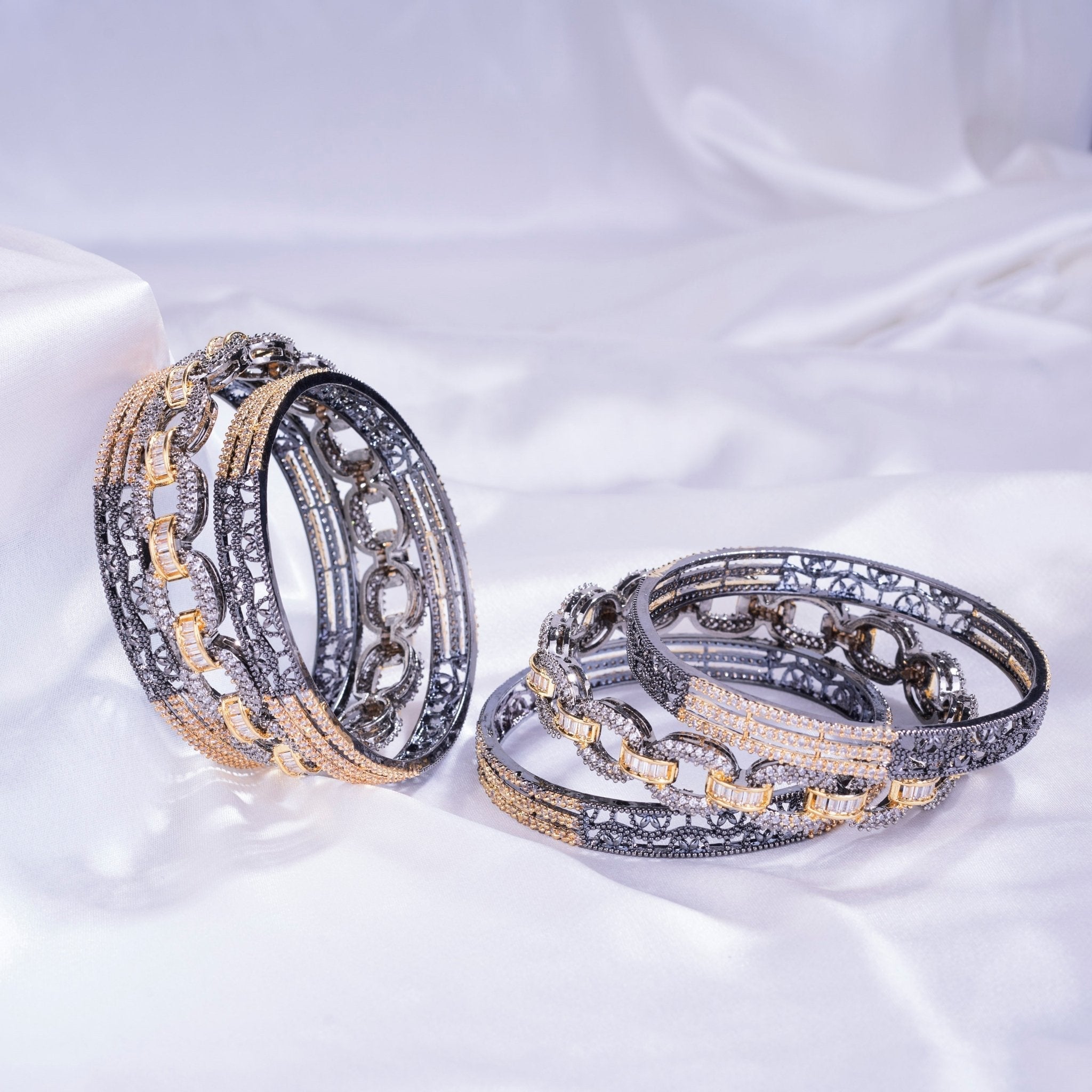 Stylish Black Plated Bangles Set ( (Pack of 6)