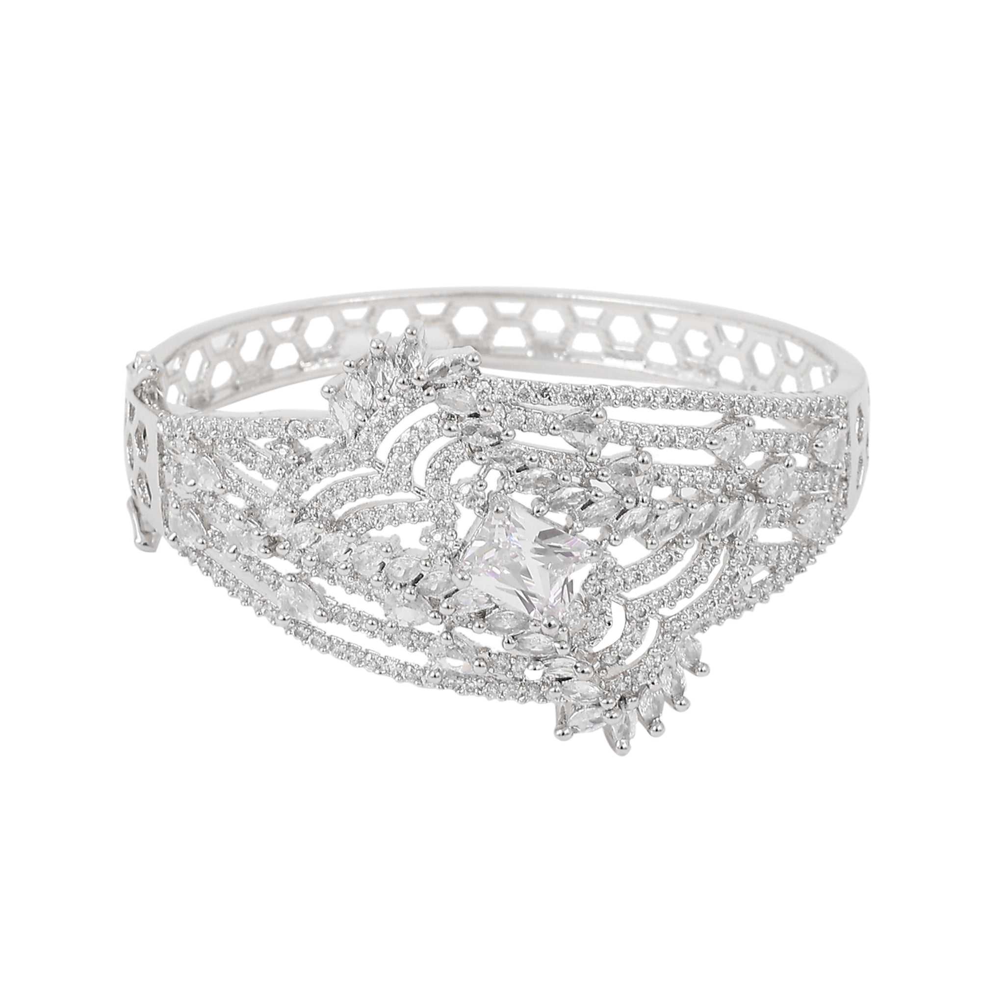 Stylish Cubic Zirconia Kada Bracelet