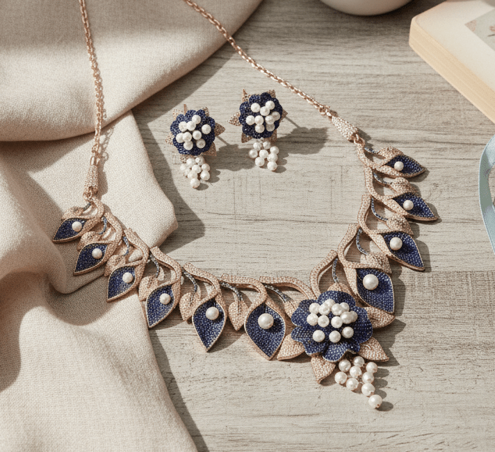 Timeless Flower Petals Rose Gold Necklace
