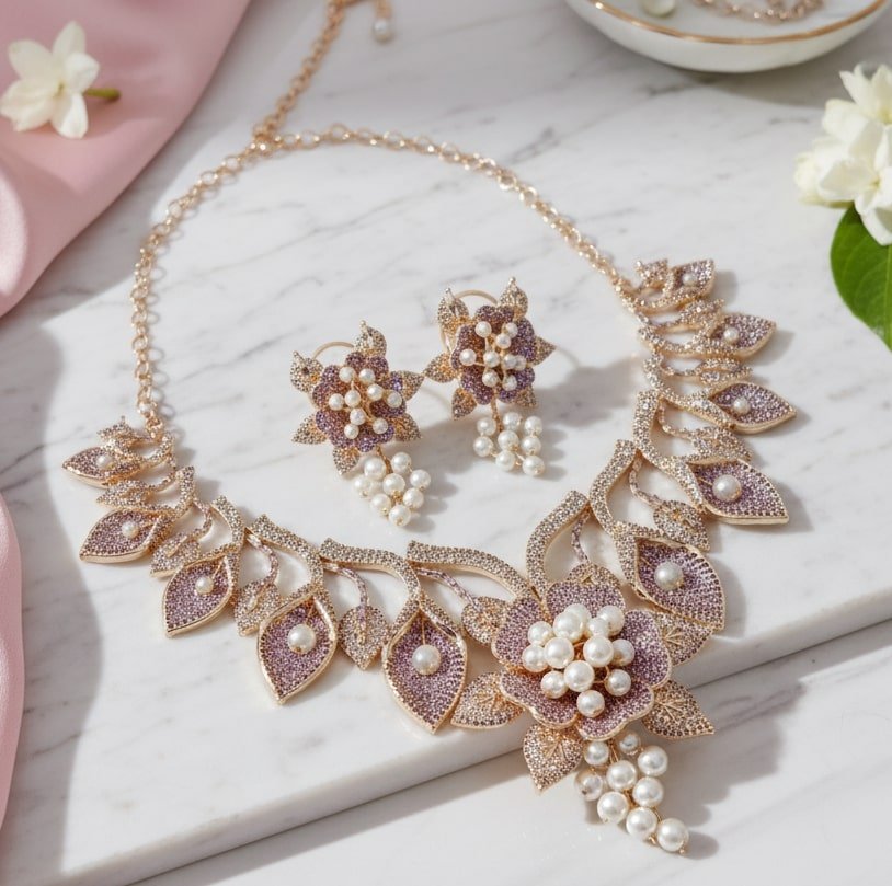 Timeless Flower Petals Rose Gold Necklace