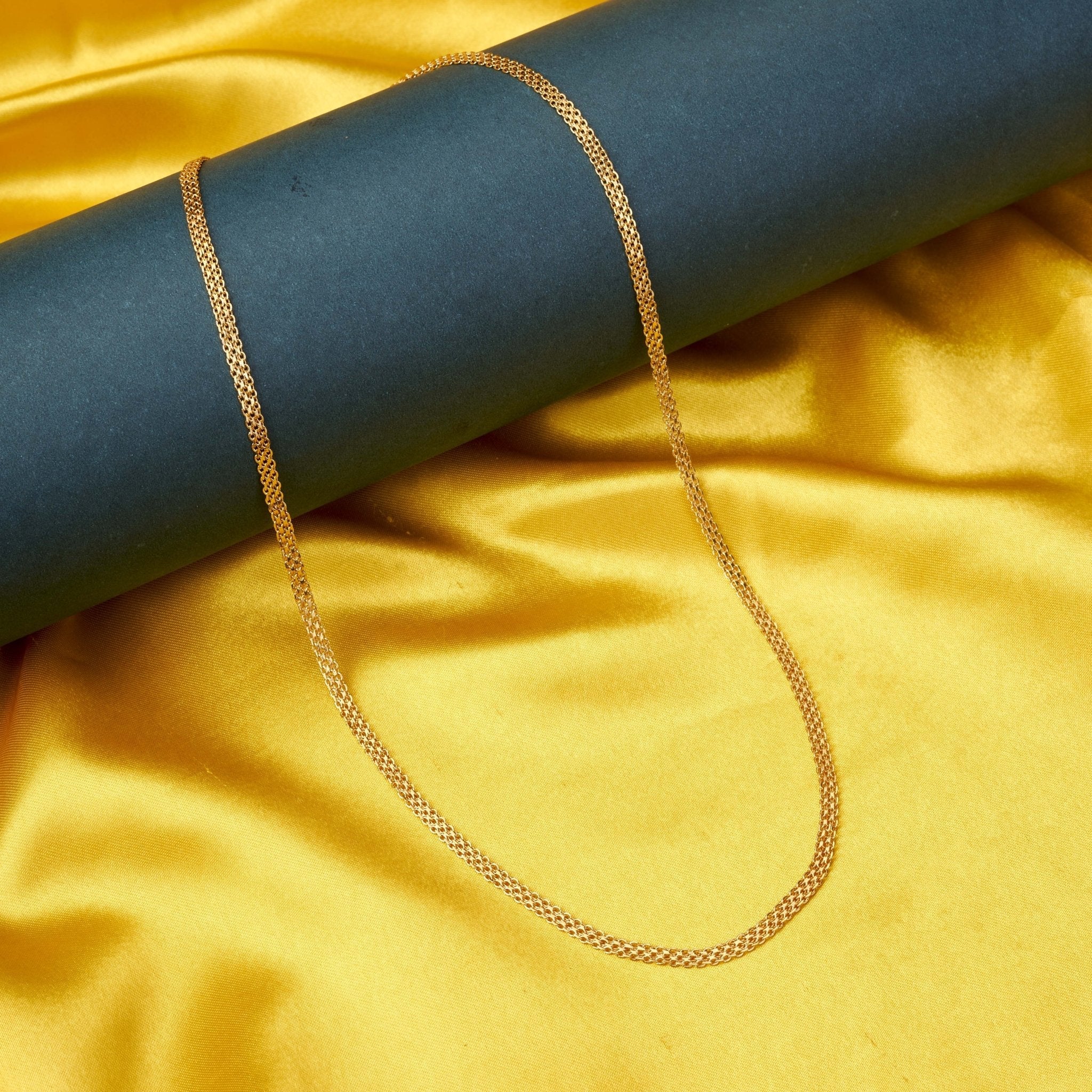 Timeless Gold Plated Shine Flat Link Chain