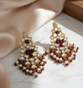 Traditional Kundan Danglers With Moti Earrings
