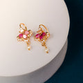Traditional Marathi Gold Plated CZ Stone Bugadi Earrings