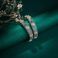 Two Tone Oval Leafy Bangles (Pack of 2)