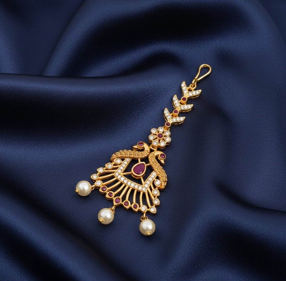 Velvet Dreams Peacock with Pearl Tika