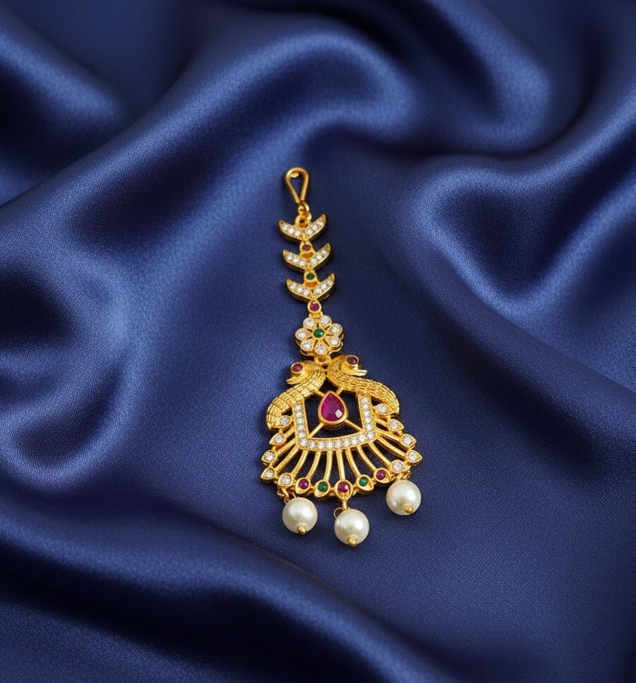 Velvet Dreams Peacock with Pearl Tika