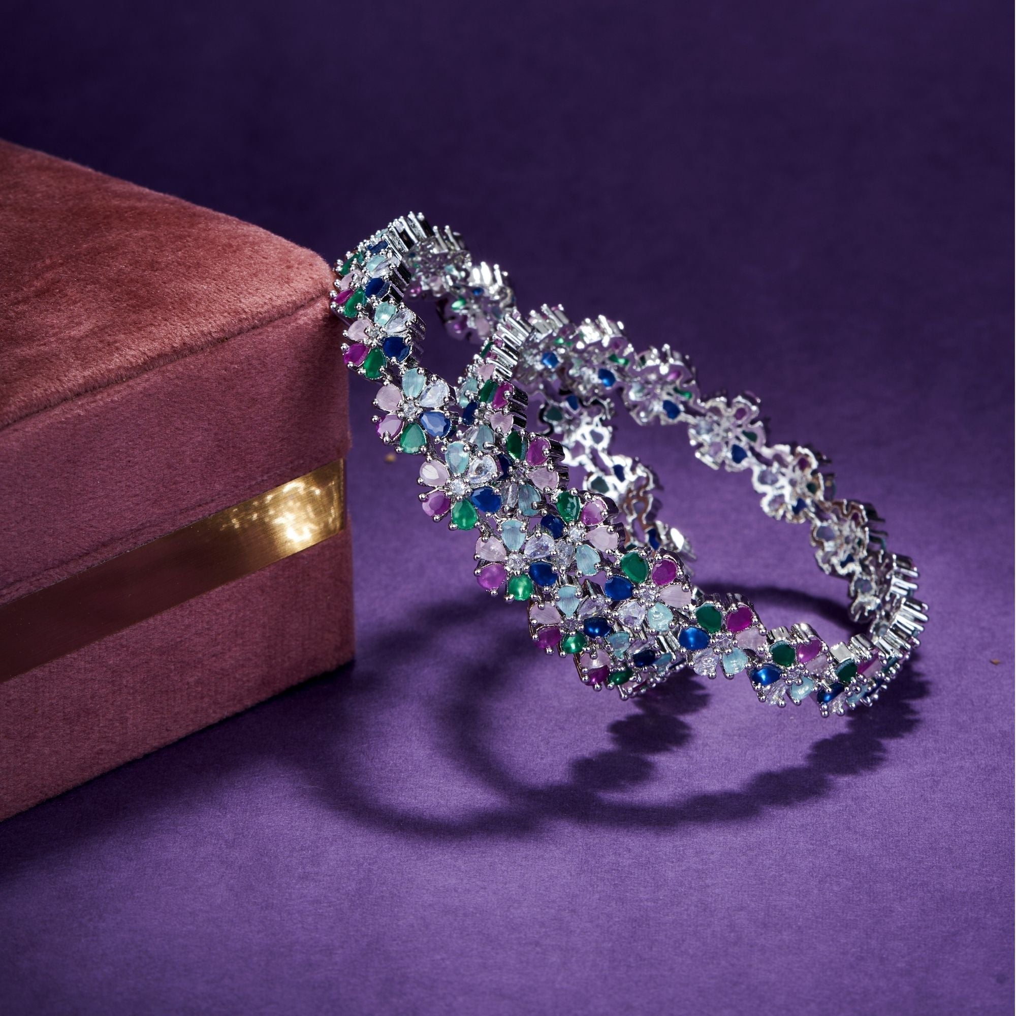 Vibrant Rhodium Bangles Set (Pack of 2)