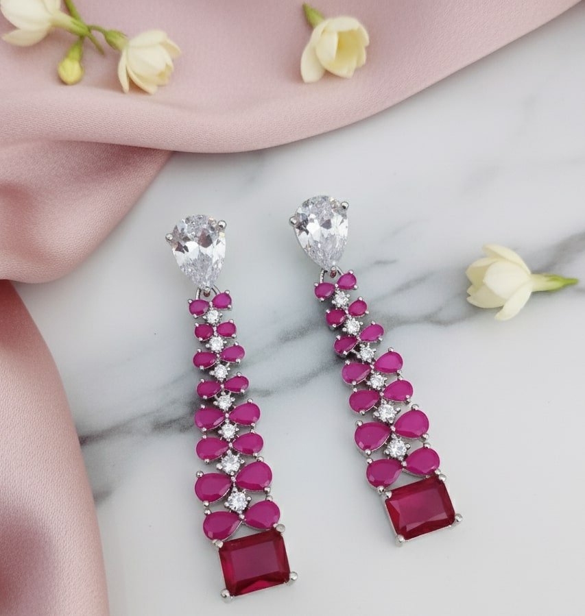 Vivid Crystal Dangle Earrings