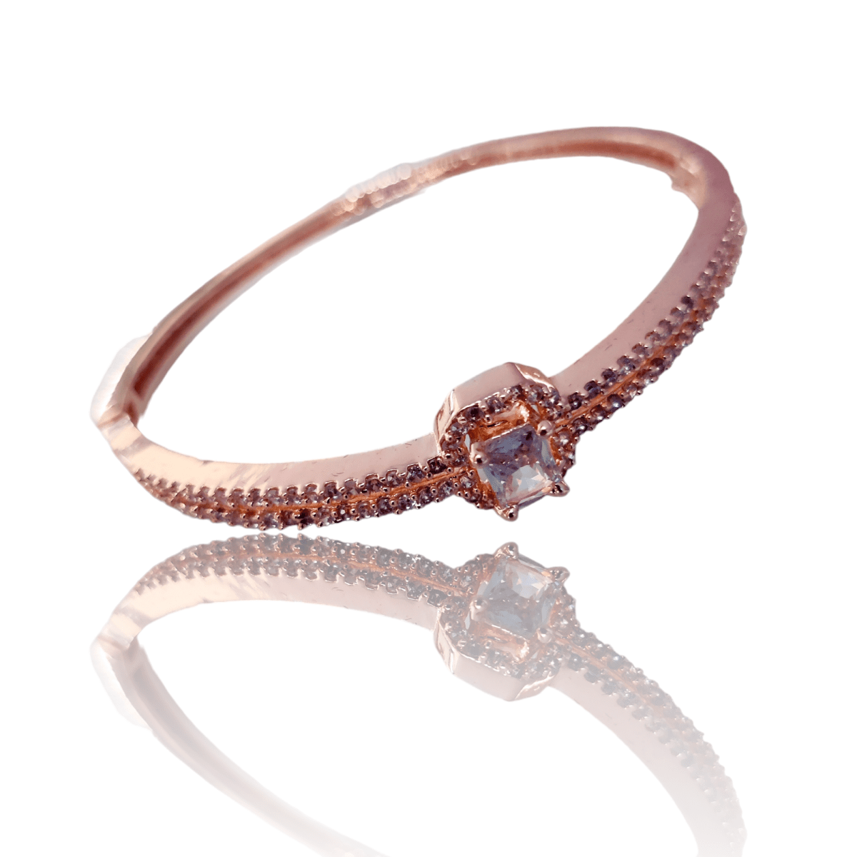 White Brilliance Rose Gold Bracelet