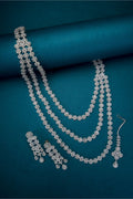 White Pearl Rhodium Necklace