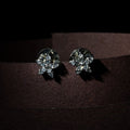 White Rhodium Plated Star Cluster Stud Earrings